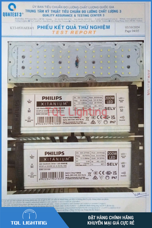 chứng nhận đèn pha led tùng quang